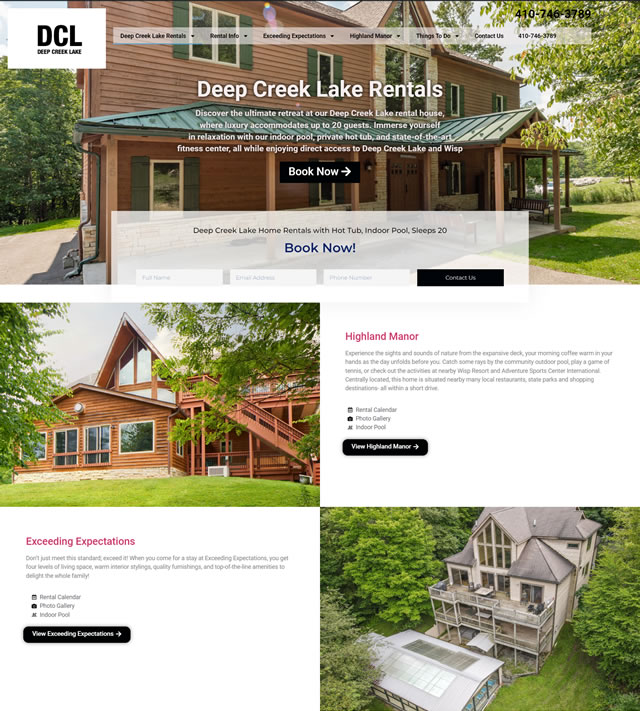 deep-creek-lake-rentals-website-design