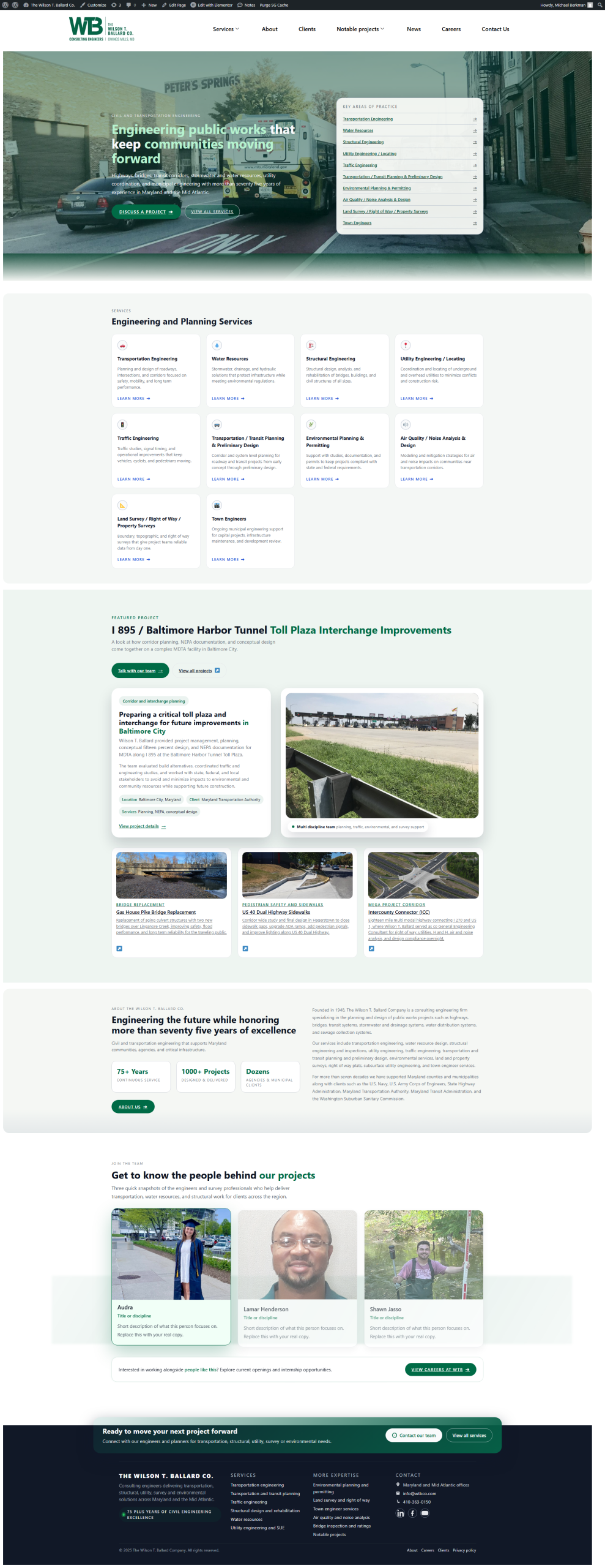 后: redesigned Wilson T. Ballard Co. website by 马里兰网页设计