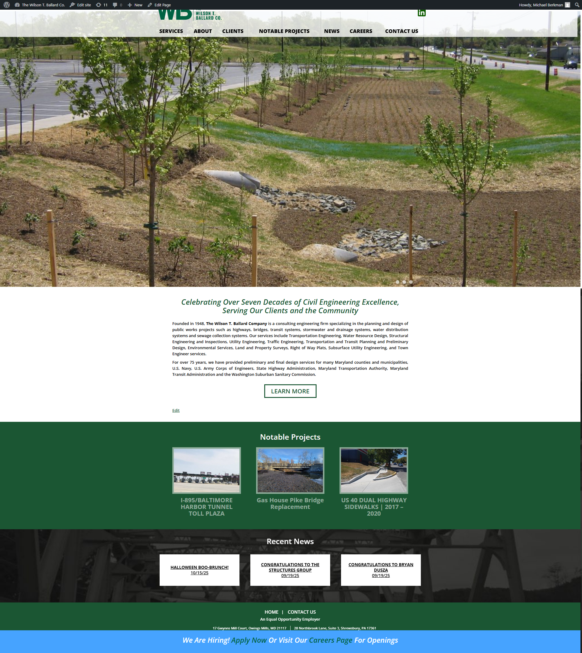 之前: previous Wilson T. Ballard Co. website design